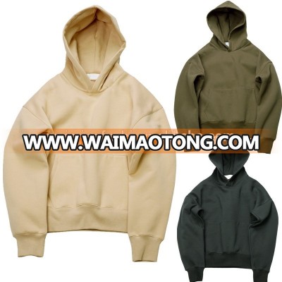 Very good quality nice hip hop hoodies with fleece WARM winter mens kanye west hoodie sweatshirt swag solid Olive pullover