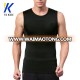 Men black soild crew neck compression gym training dry fit sleeveless singlet sport elastic tank top