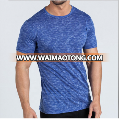 Polyester elastane t-shirt oem gym wear blank t shirts fitness man fitted mens athletic t shirt tight fit summer sports wear