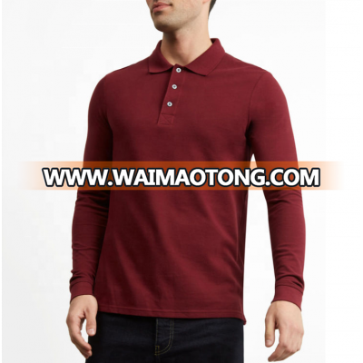 3 button long sleeve plain polo shirt blank for men multicolor solid dry fit polo shirts men customized logo polyester cotton