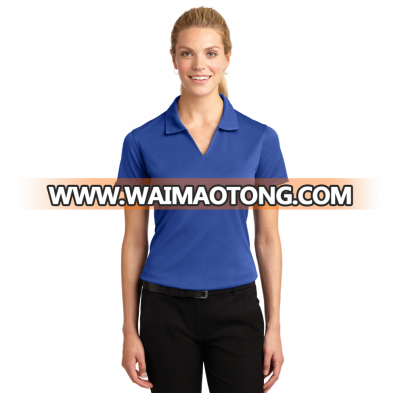 Design no button v neck polo for women custom slim fit quick dry polo shirts for women polo t shirt ladies blank