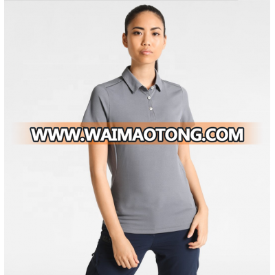 High quality women slim fit blank polo shirt with custom logo casual sport polyester polo shirts for women customized logo