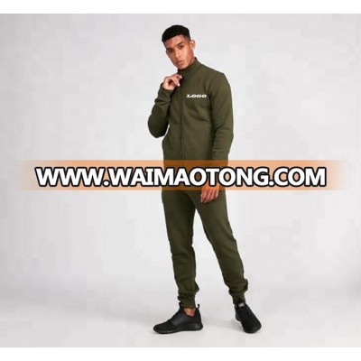 Full zip tracksuit cotton no hood 2 piece tracksuit men training & jogging wear blank sweatsuit athletic apparel manufacturers