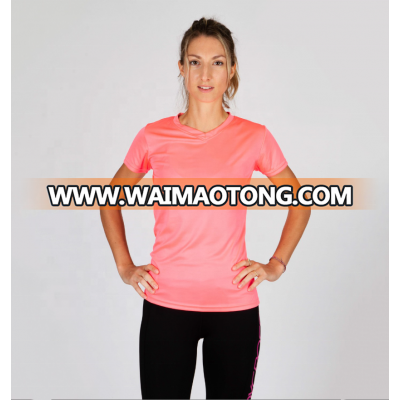 Customized v neck women tshirt purple orange sport running fitness t shirt for women training clothes apparel women